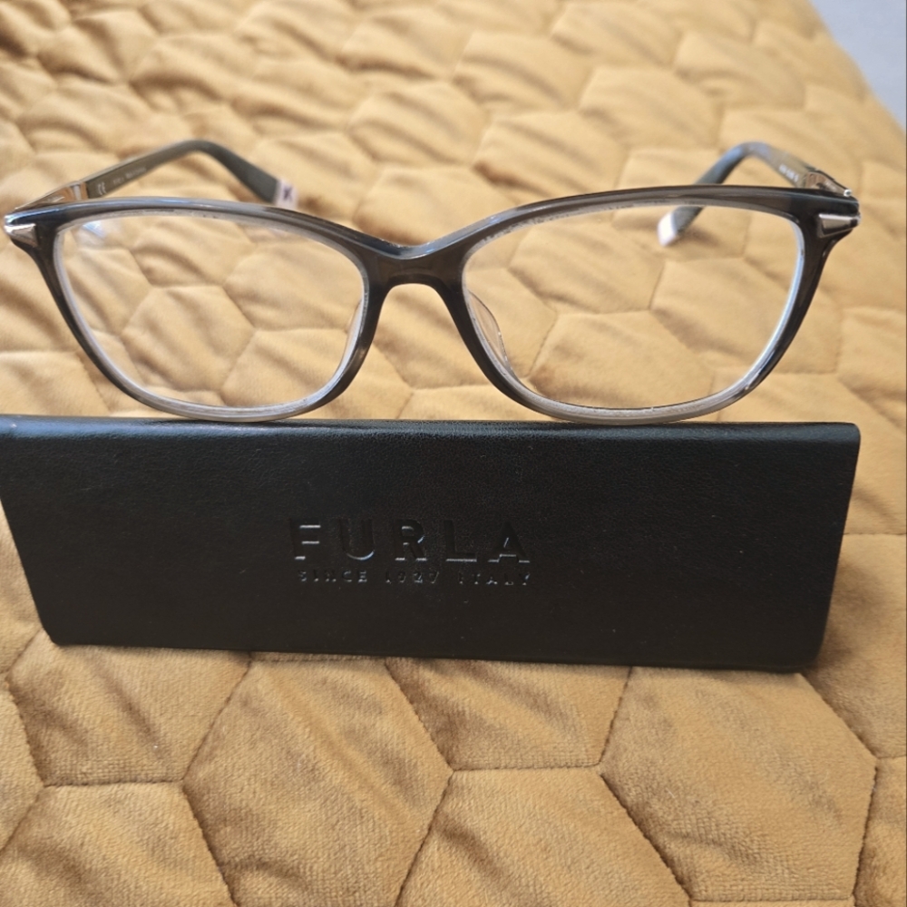 Furla Womens Eyeglass Frames VFU170K Cat Eye Style Tortoise Brown With Case